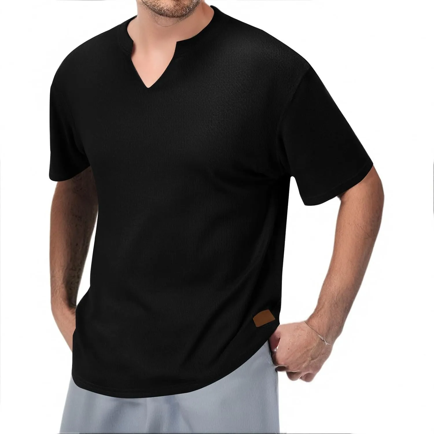 Mens Summer T-Shirts Short Sleeve Casual Crew Neck Soft Breathable Tees for Gym Daily Wear Travel 2025 Summer Basic Tees