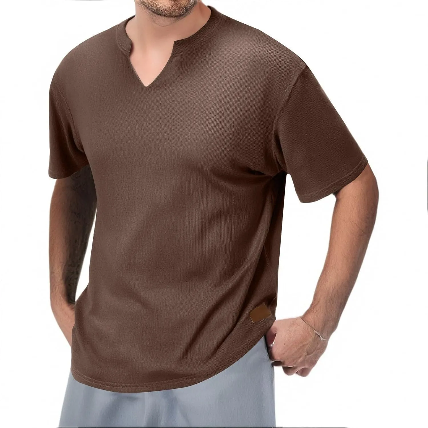 Mens Summer T-Shirts Short Sleeve Casual Crew Neck Soft Breathable Tees for Gym Daily Wear Travel 2025 Summer Basic Tees