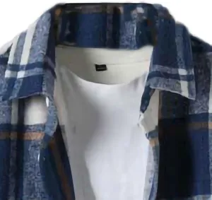 Mens Thickened Brushed Shirt Fashion Plaid Printed Button Down Blouse Top Lapel Long Sleeve Loose Cardigan Jacket