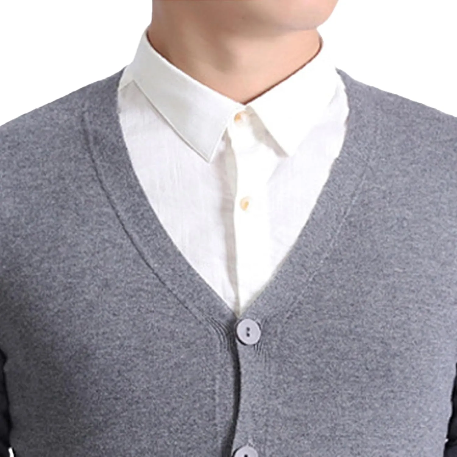 Men's V-Neck Knitted Cotton Jacket Casual Button Down Men Knit Sweaters Coat Lightweight Knits Cardigan Jackets