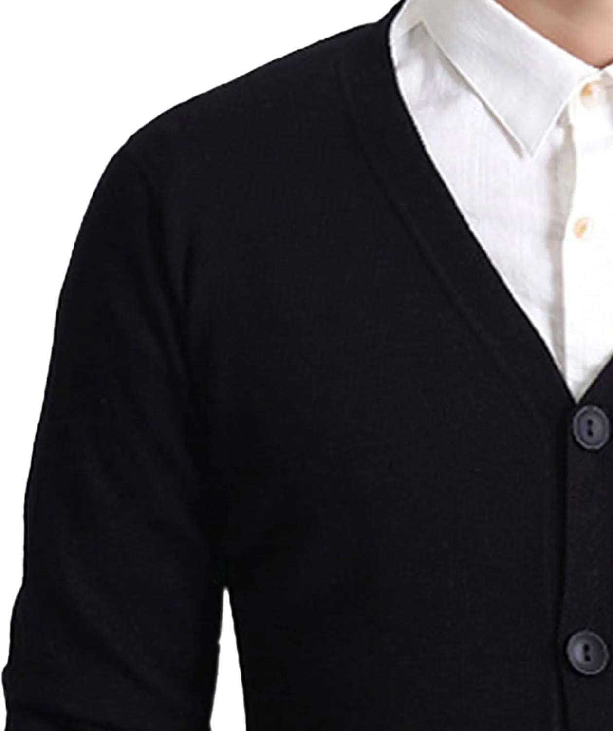 Men's V-Neck Knitted Cotton Jacket Casual Button Down Men Knit Sweaters Coat Lightweight Knits Cardigan Jackets