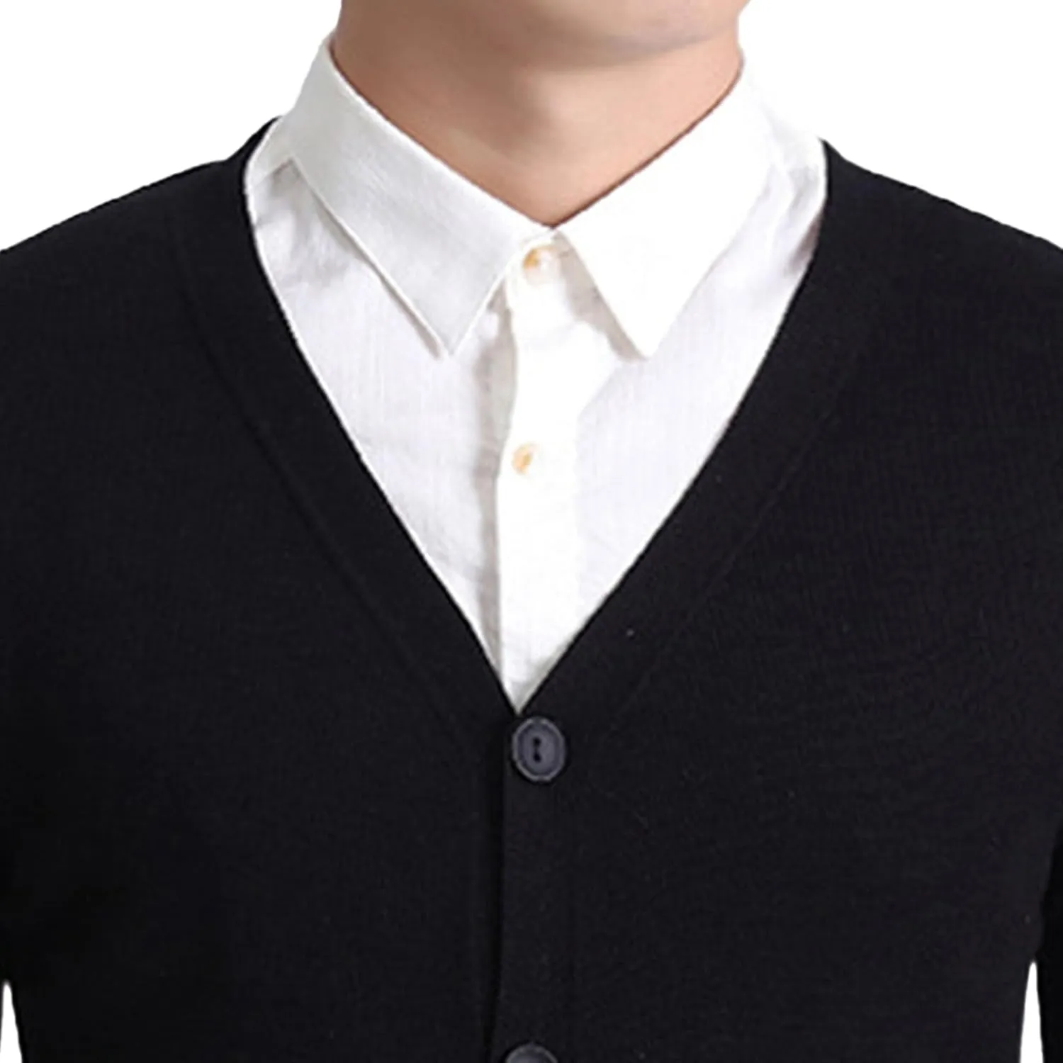 Men's V-Neck Knitted Cotton Jacket Casual Button Down Men Knit Sweaters Coat Lightweight Knits Cardigan Jackets
