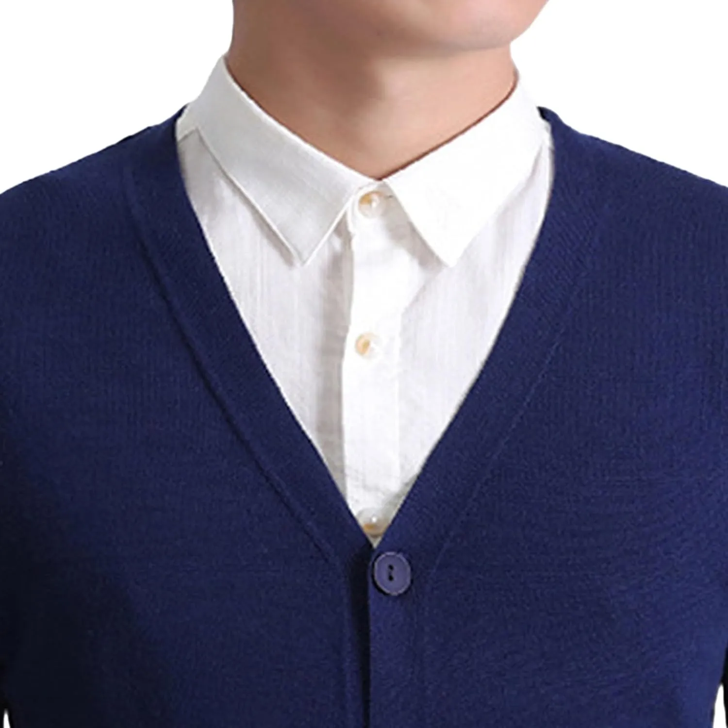 Men's V-Neck Knitted Cotton Jacket Casual Button Down Men Knit Sweaters Coat Lightweight Knits Cardigan Jackets