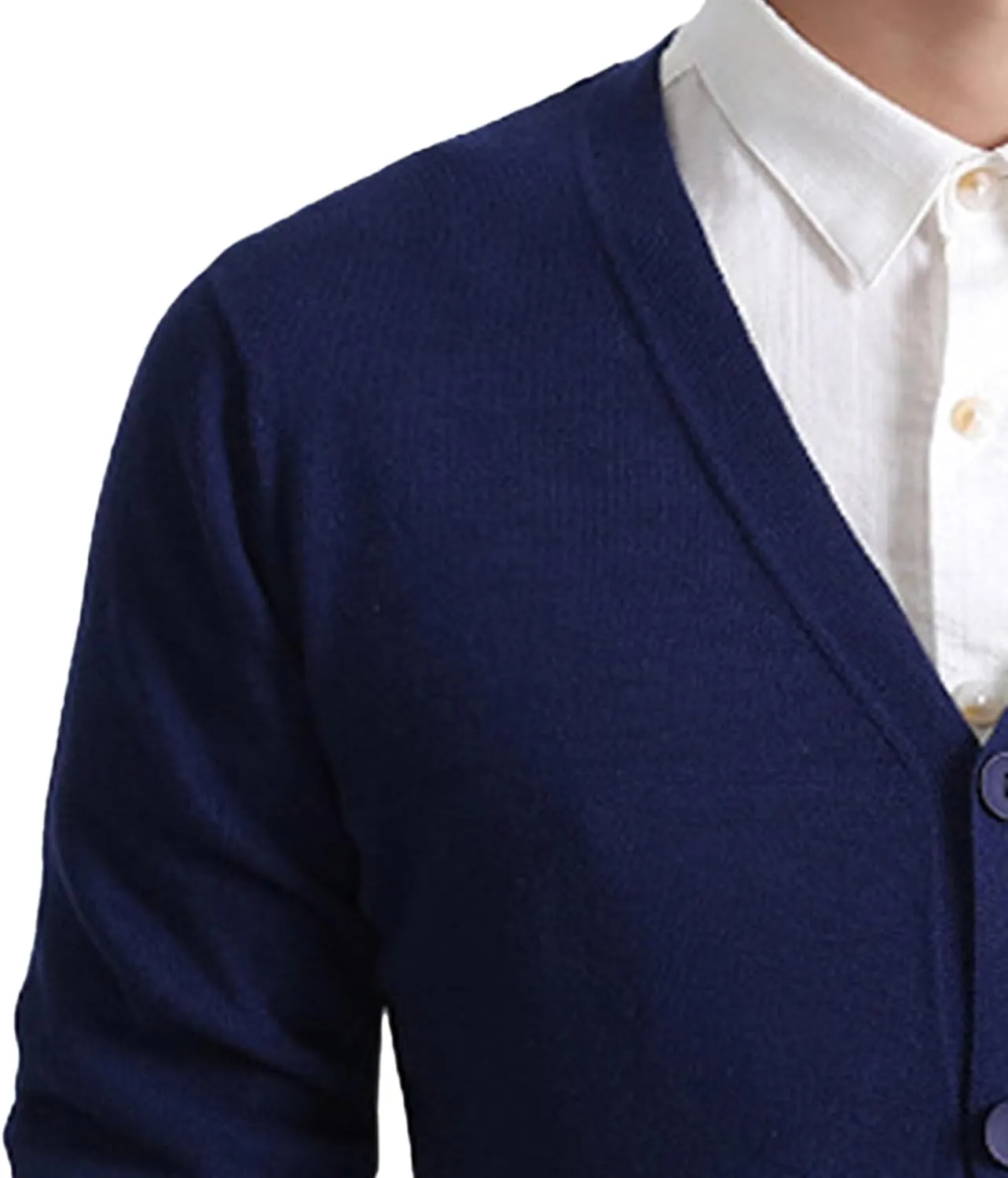 Men's V-Neck Knitted Cotton Jacket Casual Button Down Men Knit Sweaters Coat Lightweight Knits Cardigan Jackets