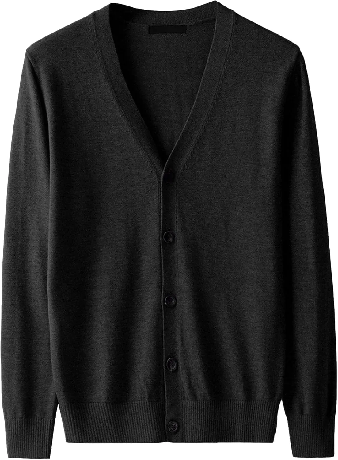 Men's V-Neck Knitted Jacket Lightweight Knit Button Down Male Sweaters Slim Long Sleeve Knits Cardigans