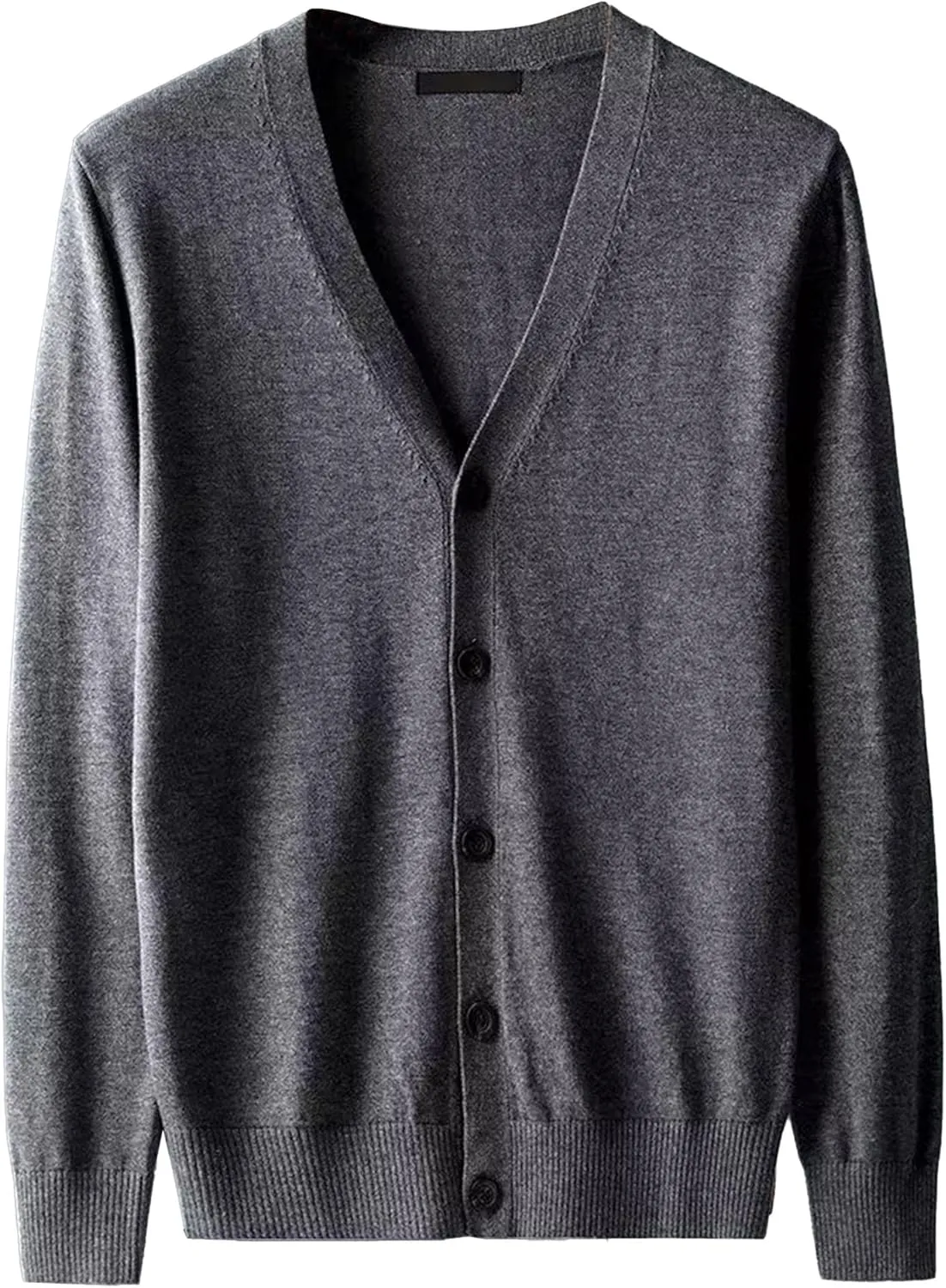 Men's V-Neck Knitted Jacket Lightweight Knit Button Down Male Sweaters Slim Long Sleeve Knits Cardigans