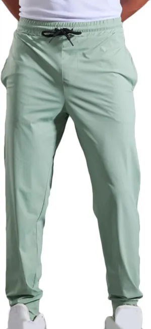 Mens Workout Pants Cinch Bottom Straight Casual Trousers Quick Dry Elastic Drawstring Pants High Waist Leisure Pants