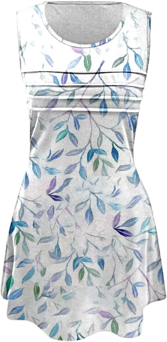 Midi Summer Dresses for Women Womens with Pockets Summer Casual Tank Dress Sleeveless Midi Beach Dress Linen Dress