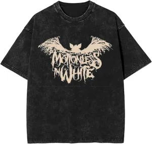 Motionless Musics in White Shirt Mens T-Shirt Summer Cotton Classic Crewneck Graphic Tops Vintage Oversized T Shirts for Men Women