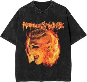 Motionless Musics in White Shirt Mens T-Shirt Summer Cotton Classic Crewneck Graphic Tops Vintage Oversized Tee Shirts for Men Women