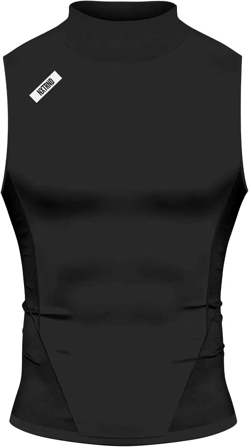 Nxtrnd Men's Turtleneck Compression Tank Top, Sleeveless Mock Neck