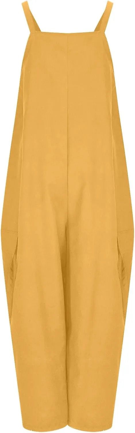 Overalls For Women Loose Fit Wide Leg Jumpsuits Casual Oversized Rompers Long Cargo Pants With Pockets 2025