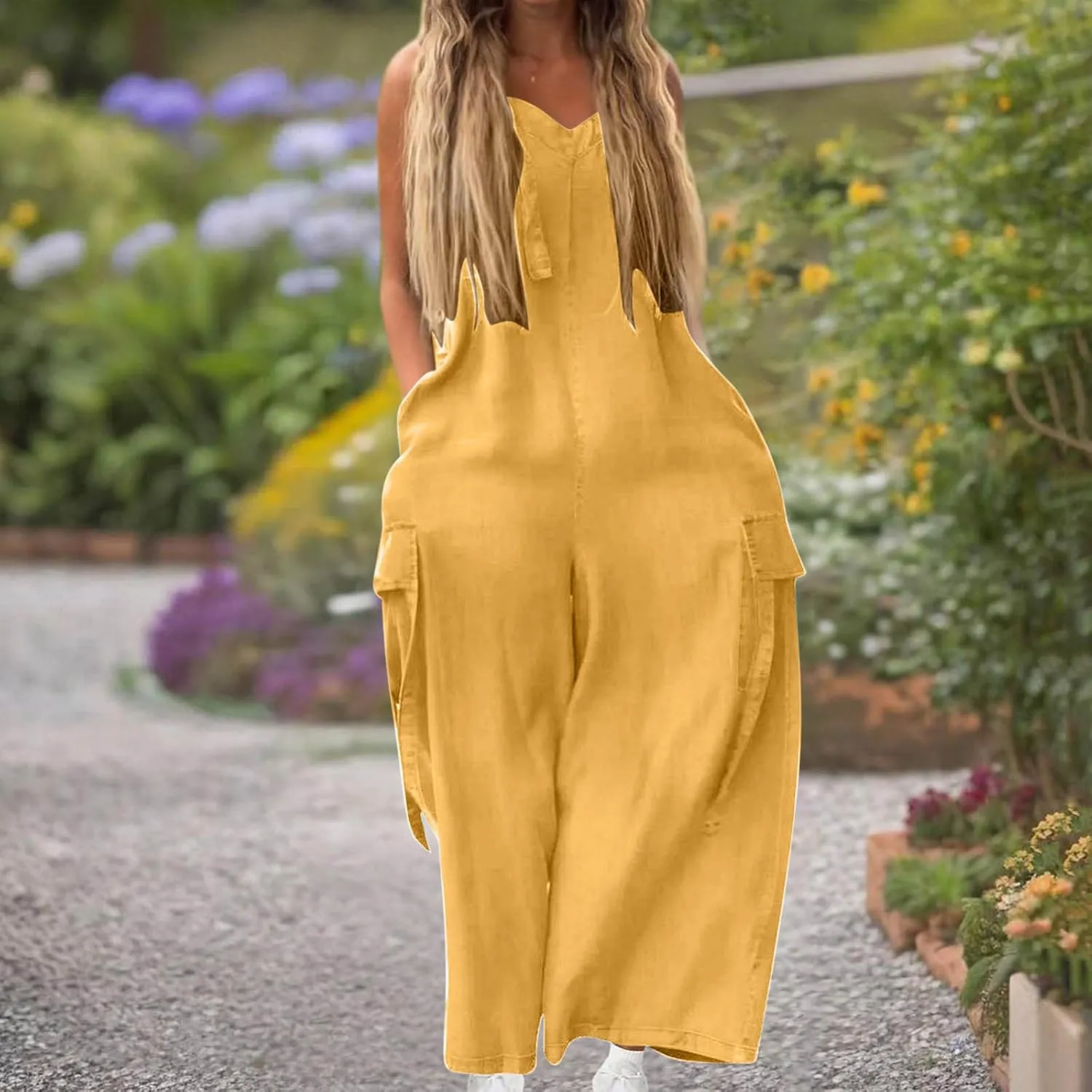 Overalls For Women Loose Fit Wide Leg Jumpsuits Casual Oversized Rompers Long Cargo Pants With Pockets 2025