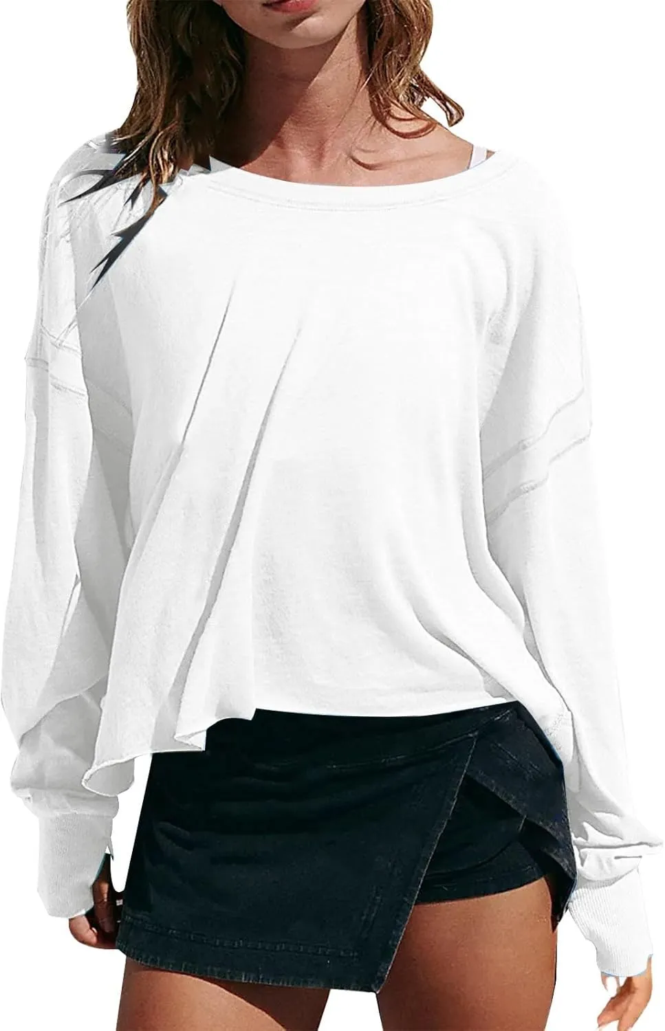 Oversized Open Back Sweatshirts for Womens Gym Backless Long Sleeve Crop Tops Workout Yoga Athletic Shirts Pullover