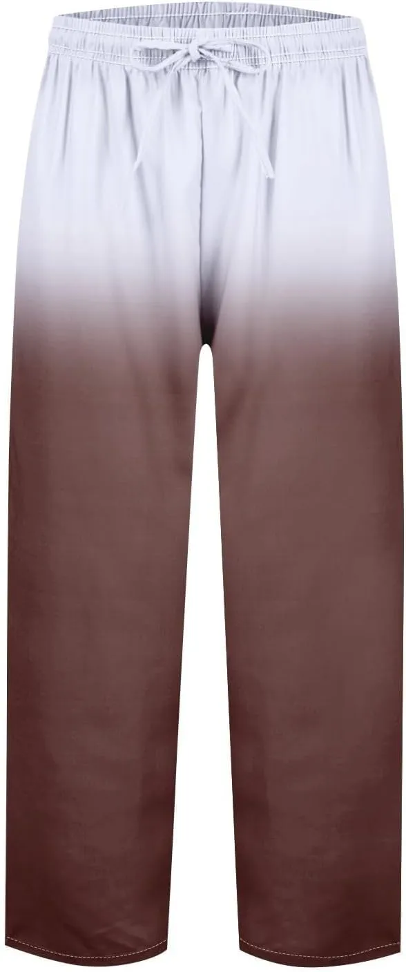 Resort Wear for Women 2025 Cotton Linen Elastic Seven Pants Beach Casual Pants Linen Casual Beach Long Pants