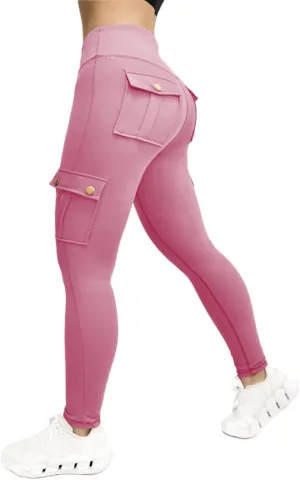 Ruziyoog Womens High-Waisted Leggings with Pockets Stretchy Compression Yoga Pants Workout Athletic Sports Tights