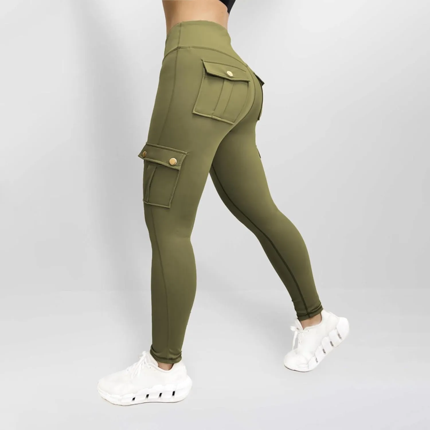 Ruziyoog Womens High-Waisted Leggings with Pockets Stretchy Compression Yoga Pants Workout Athletic Sports Tights