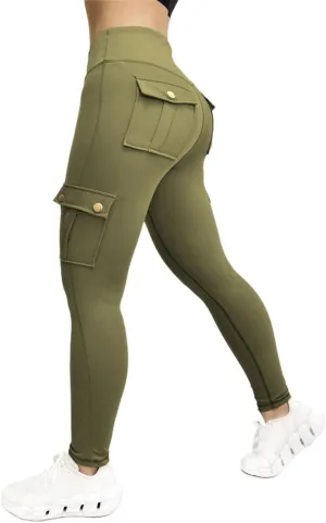Ruziyoog Womens High-Waisted Leggings with Pockets Stretchy Compression Yoga Pants Workout Athletic Sports Tights