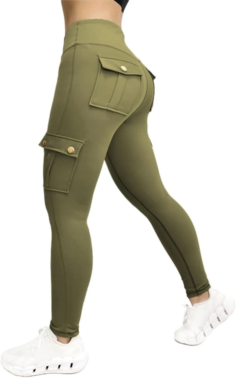 Ruziyoog Womens High-Waisted Leggings with Pockets Stretchy Compression Yoga Pants Workout Athletic Sports Tights