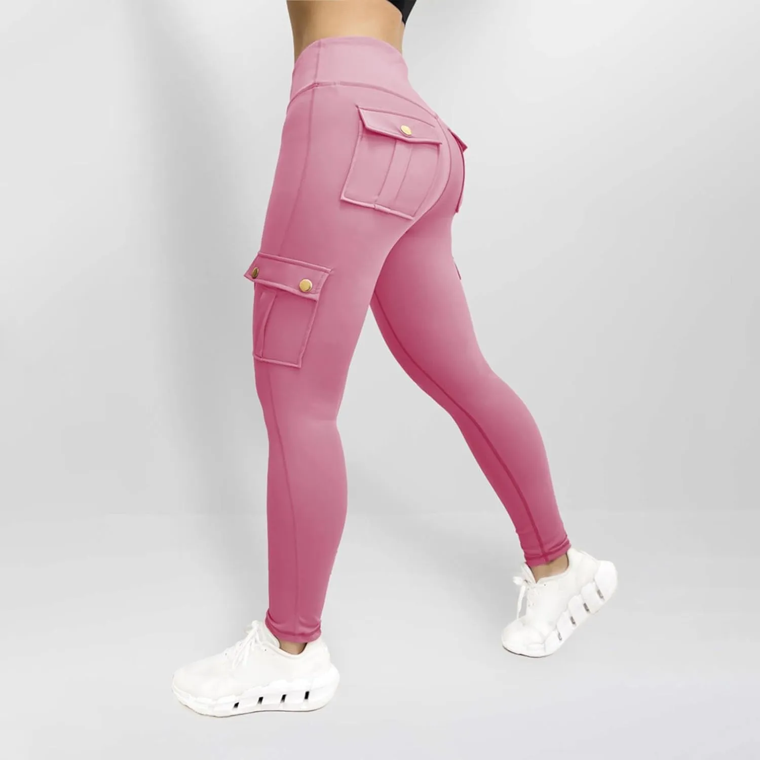 Ruziyoog Womens High-Waisted Leggings with Pockets Stretchy Compression Yoga Pants Workout Athletic Sports Tights