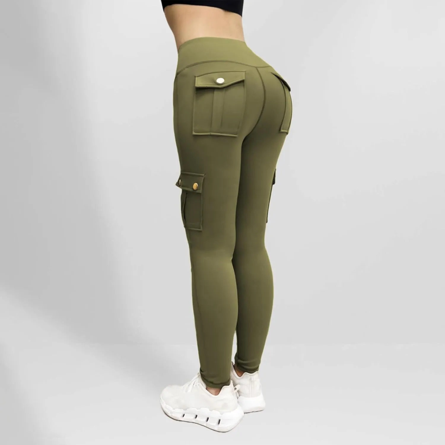 Ruziyoog Womens High-Waisted Leggings with Pockets Stretchy Compression Yoga Pants Workout Athletic Sports Tights