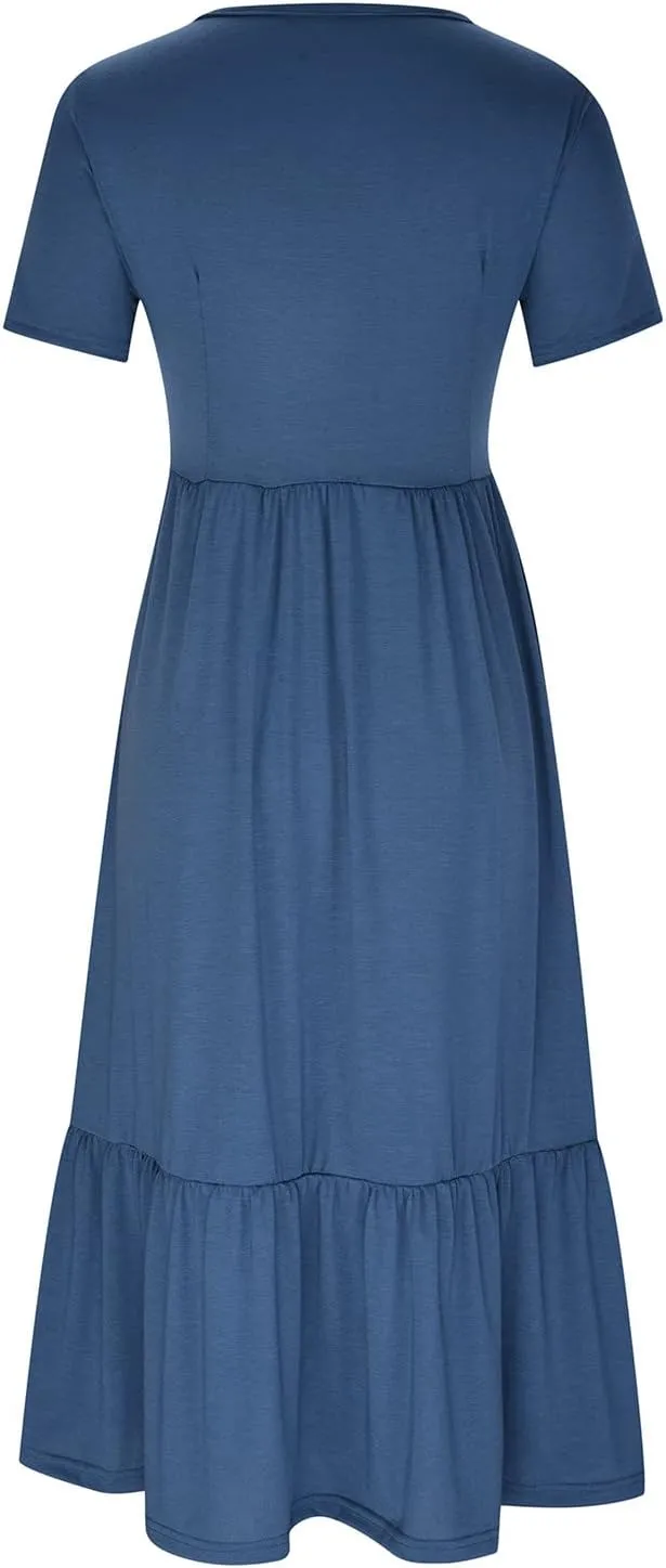 Summer Beach Dress Strapless Long Dress for Women Long Summer Dress Shift Maxi Dress Flowy Loose Vacation Dresses