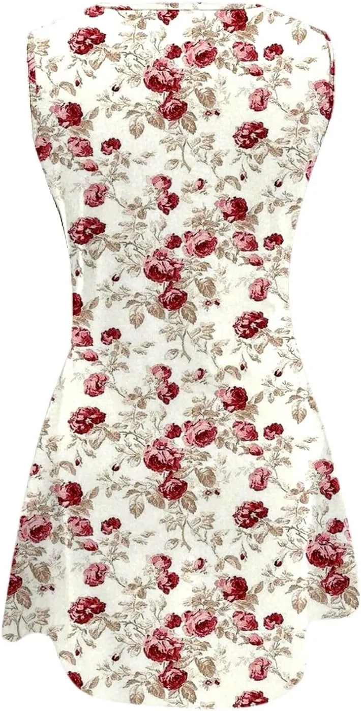 Summer Dress for Women Womens with Pockets Summer Casual Tank Dress Sleeveless Midi Beach Dress Linen Dress Long