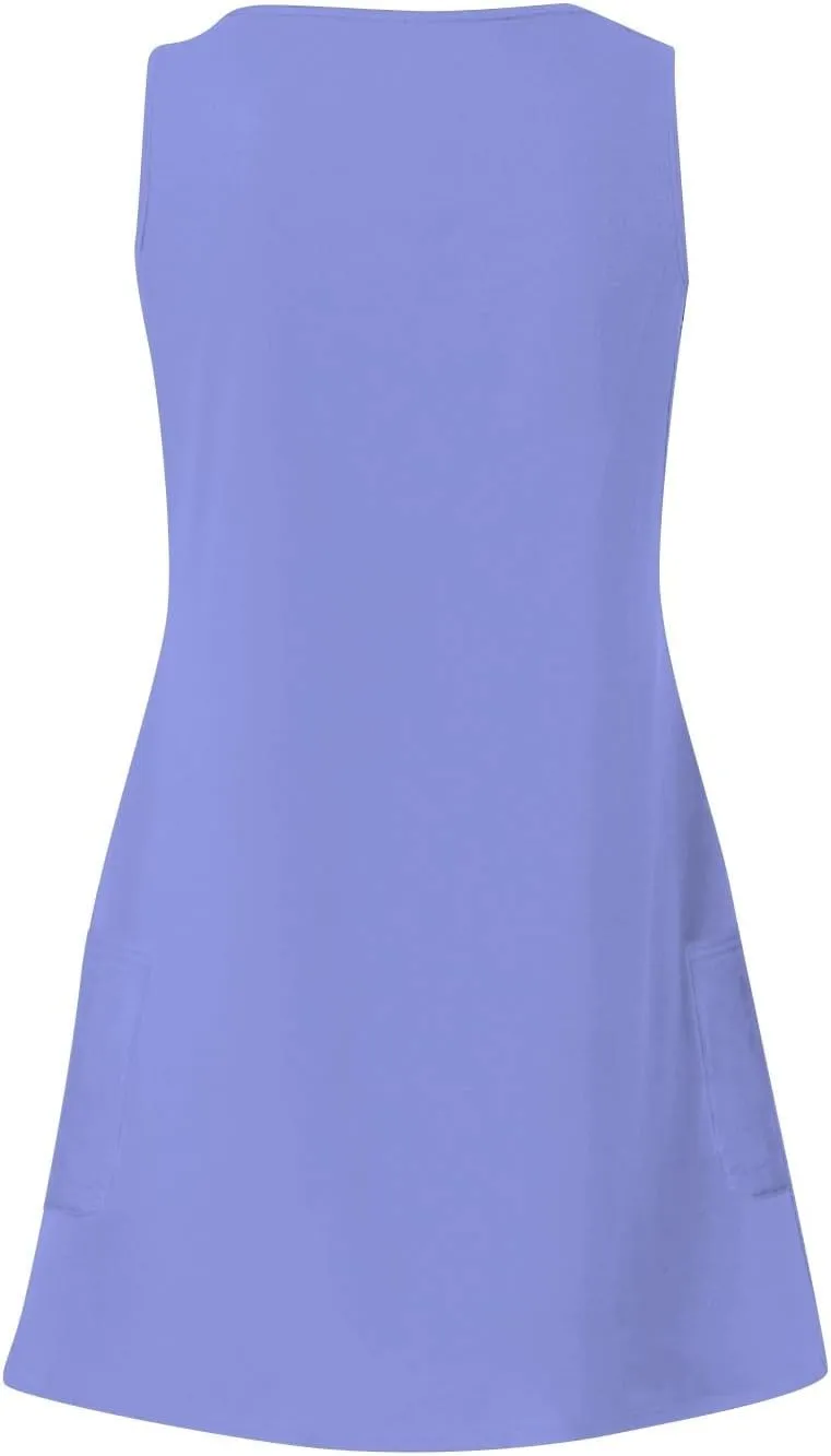 Summer Dresses for Women 2024 Womens Casual Sundress with Pockets Boho Solid Color V Neck Beach Tank Dresses