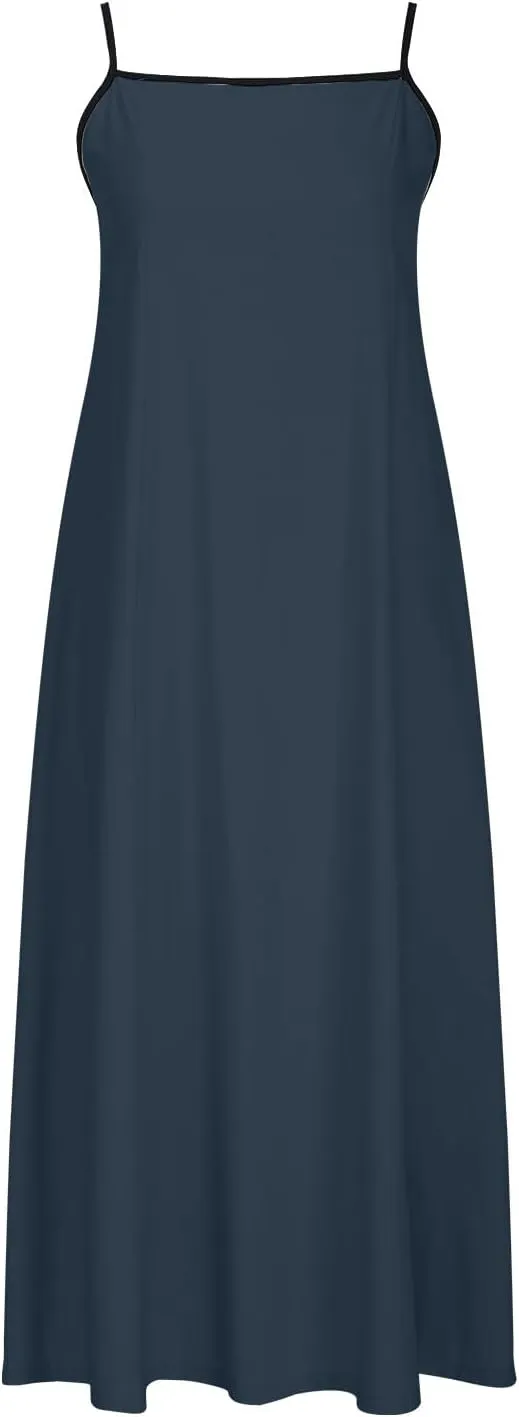 Summer Dresses for Women 2025 Spaghetti Strap Boho Maxi Sundresses Casual Linen Cotton Loose Fit Coverup Clothes