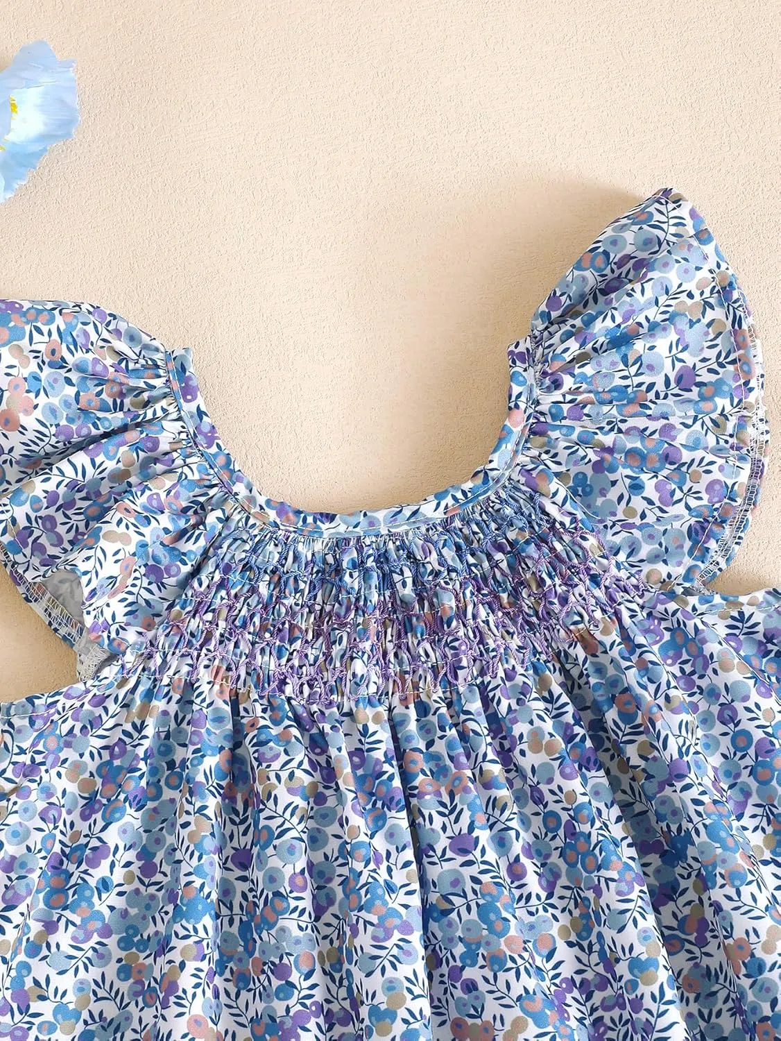 Summer Outfit Toddler Baby Girl Floral Dress Ruffle Sleeveless Dresses Tunic Dress Summer Sundress Girls Casual Dress