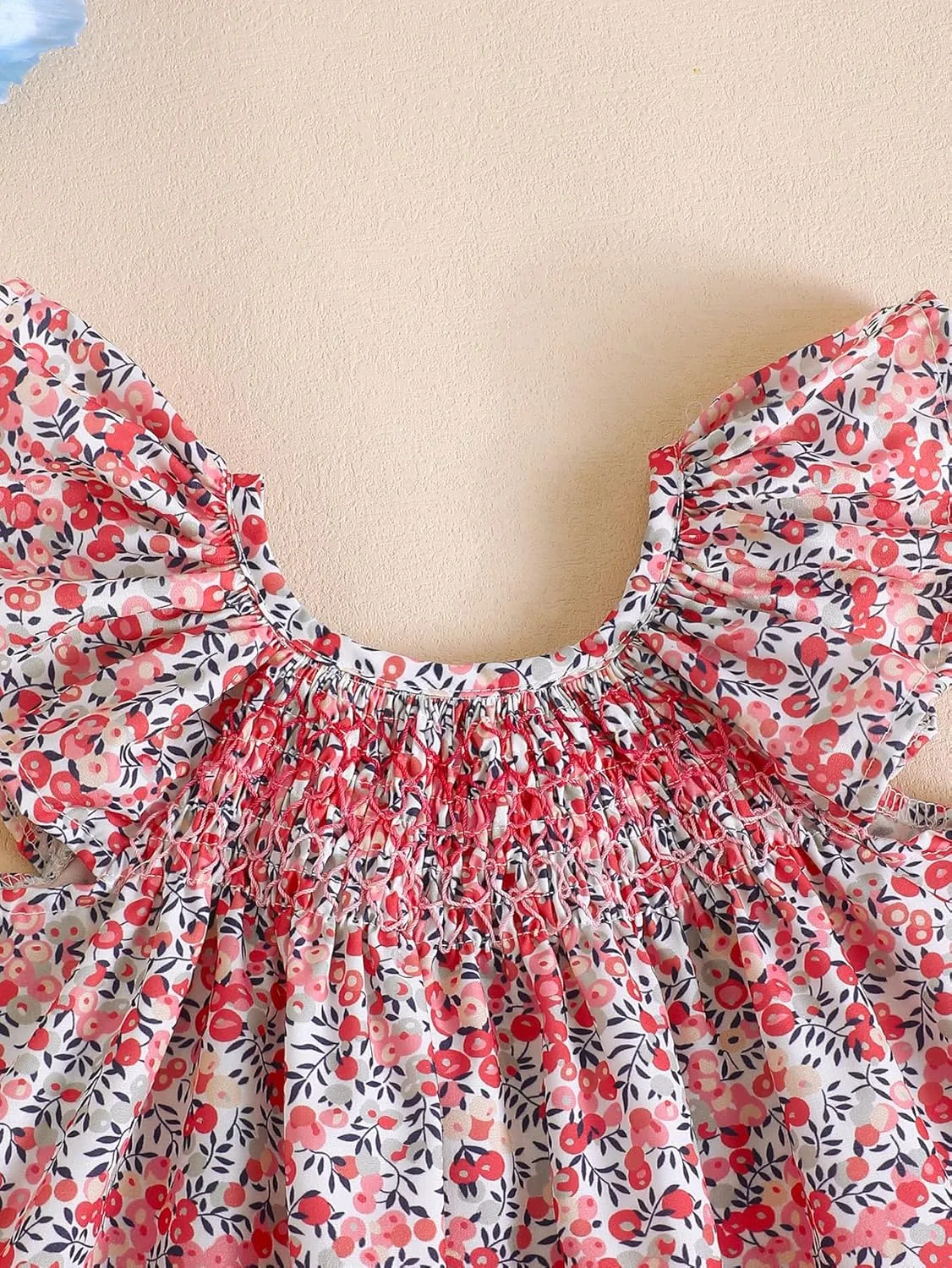 Summer Outfit Toddler Baby Girl Floral Dress Ruffle Sleeveless Dresses Tunic Dress Summer Sundress Girls Casual Dress