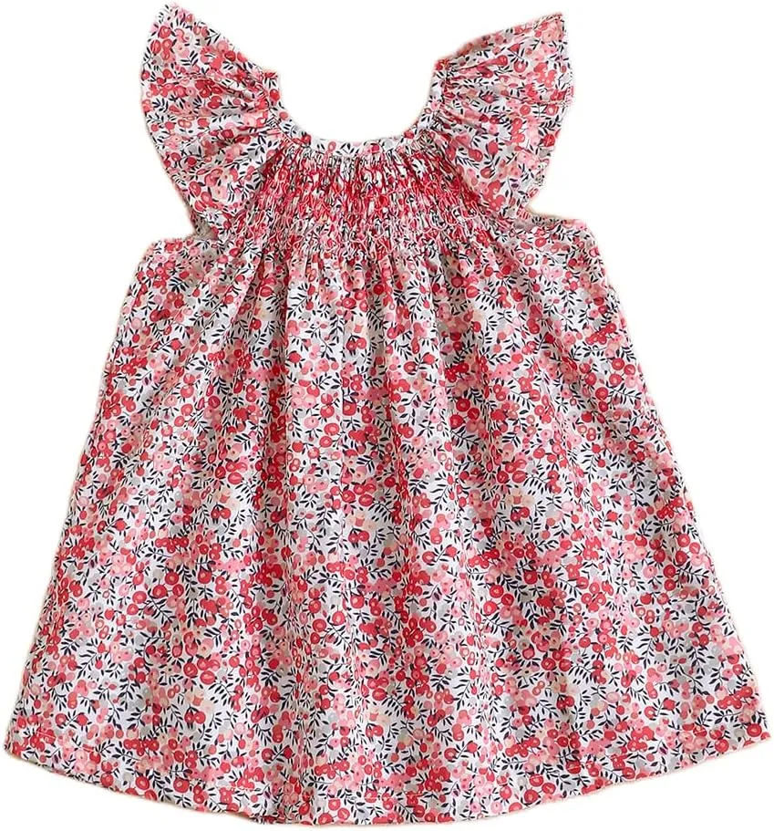 Summer Outfit Toddler Baby Girl Floral Dress Ruffle Sleeveless Dresses Tunic Dress Summer Sundress Girls Casual Dress