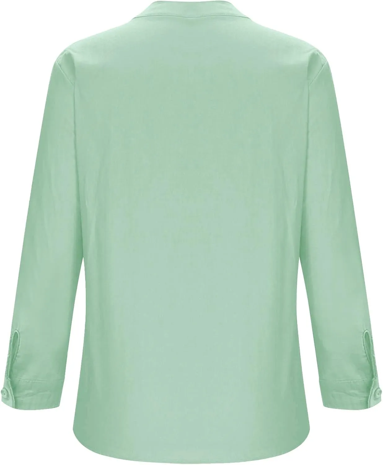 Summer Tops for Women Trendy 2025 Cotton Linen Business Shirts Long Sleeve V Neck Blouses Button Tunic Slim Outfits