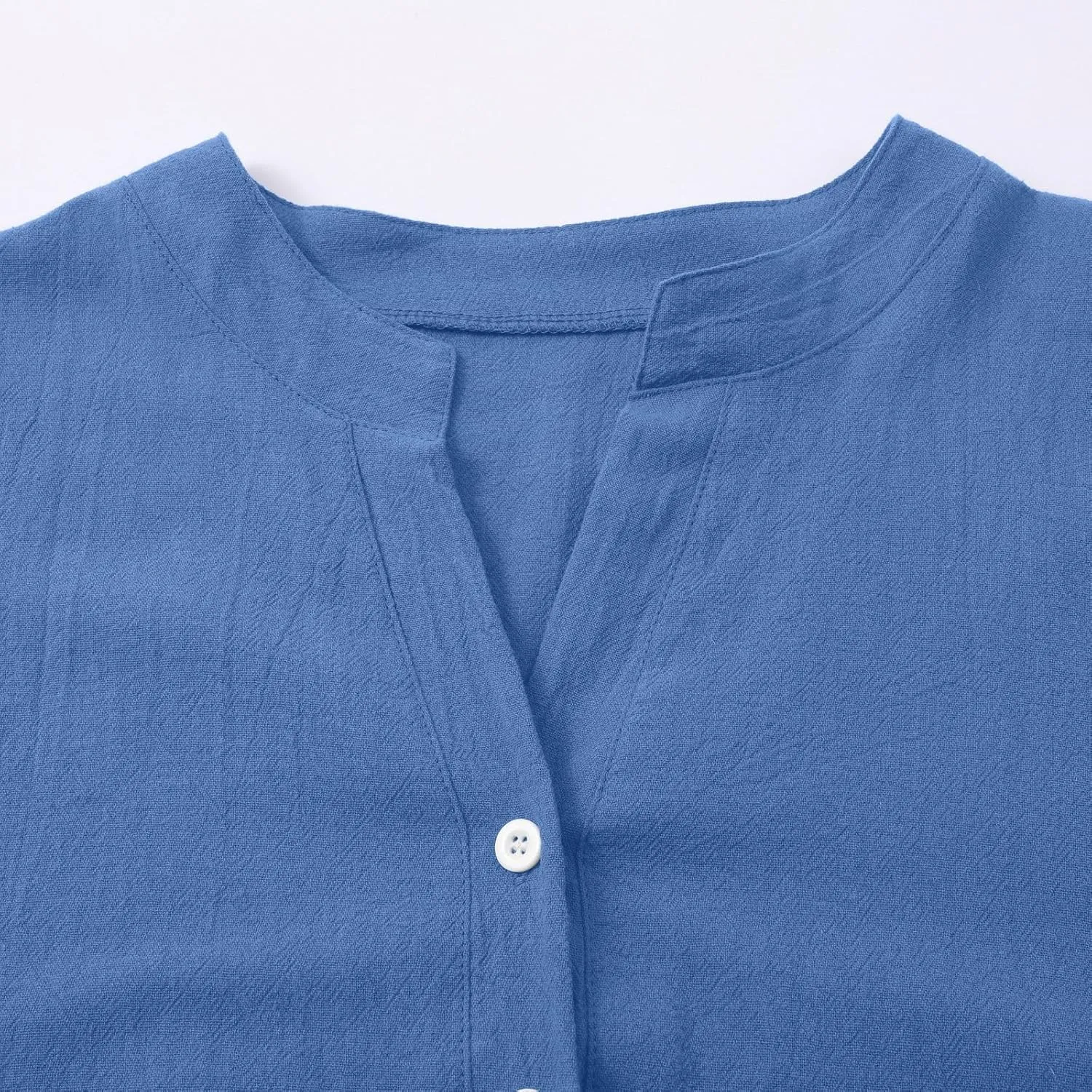 Summer Tops for Women Trendy 2025 Cotton Linen Business Shirts Long Sleeve V Neck Blouses Button Tunic Slim Outfits