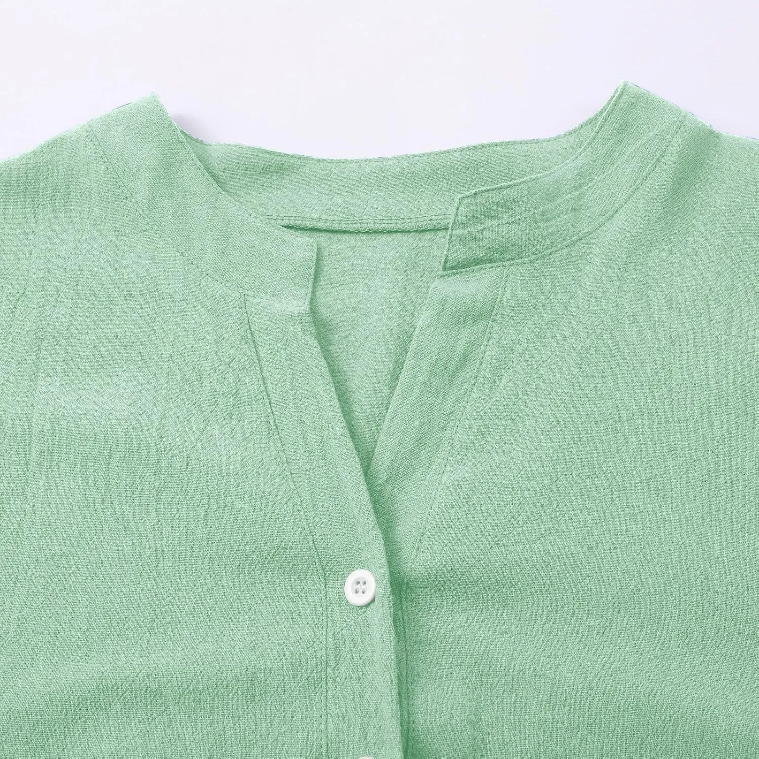 Summer Tops for Women Trendy 2025 Cotton Linen Business Shirts Long Sleeve V Neck Blouses Button Tunic Slim Outfits