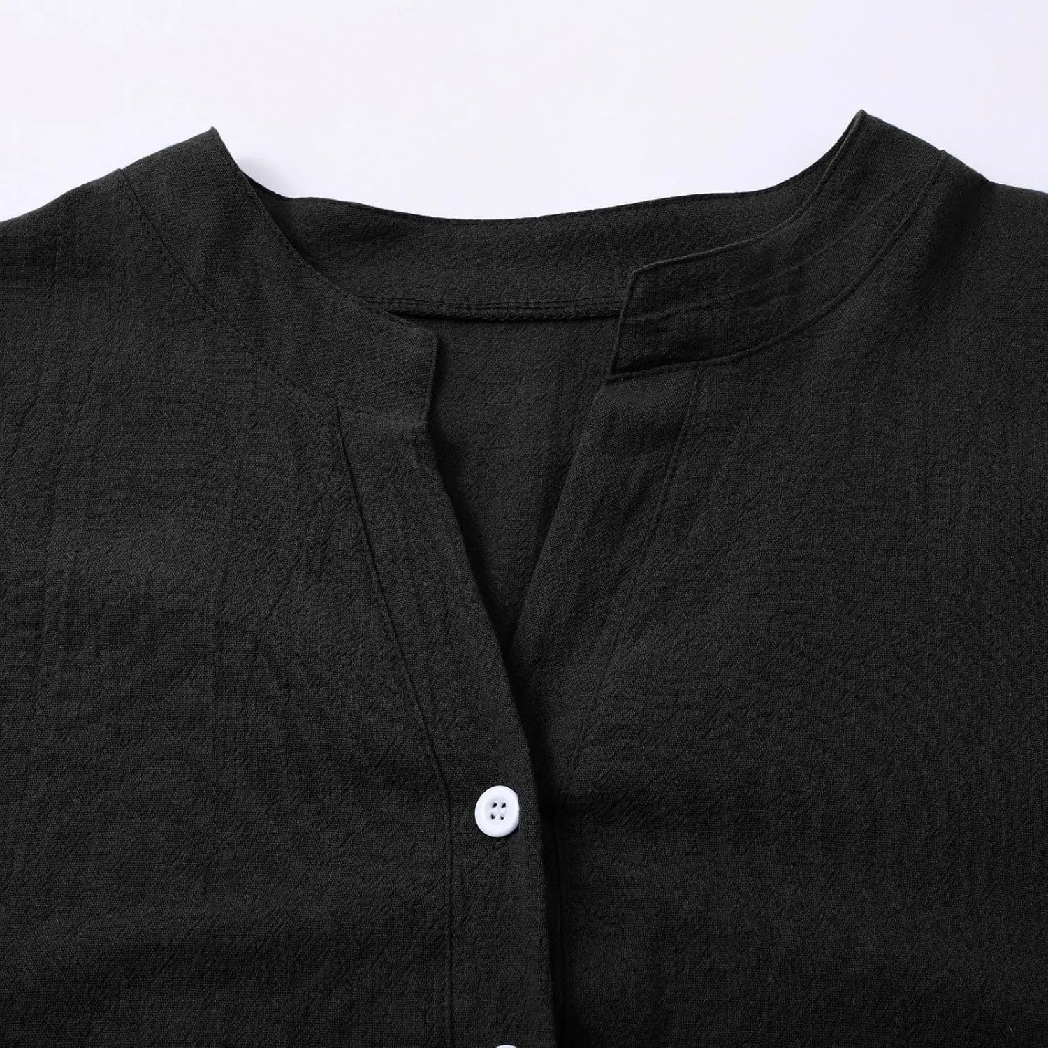 Summer Tops for Women Trendy 2025 Cotton Linen Business Shirts Long Sleeve V Neck Blouses Button Tunic Slim Outfits