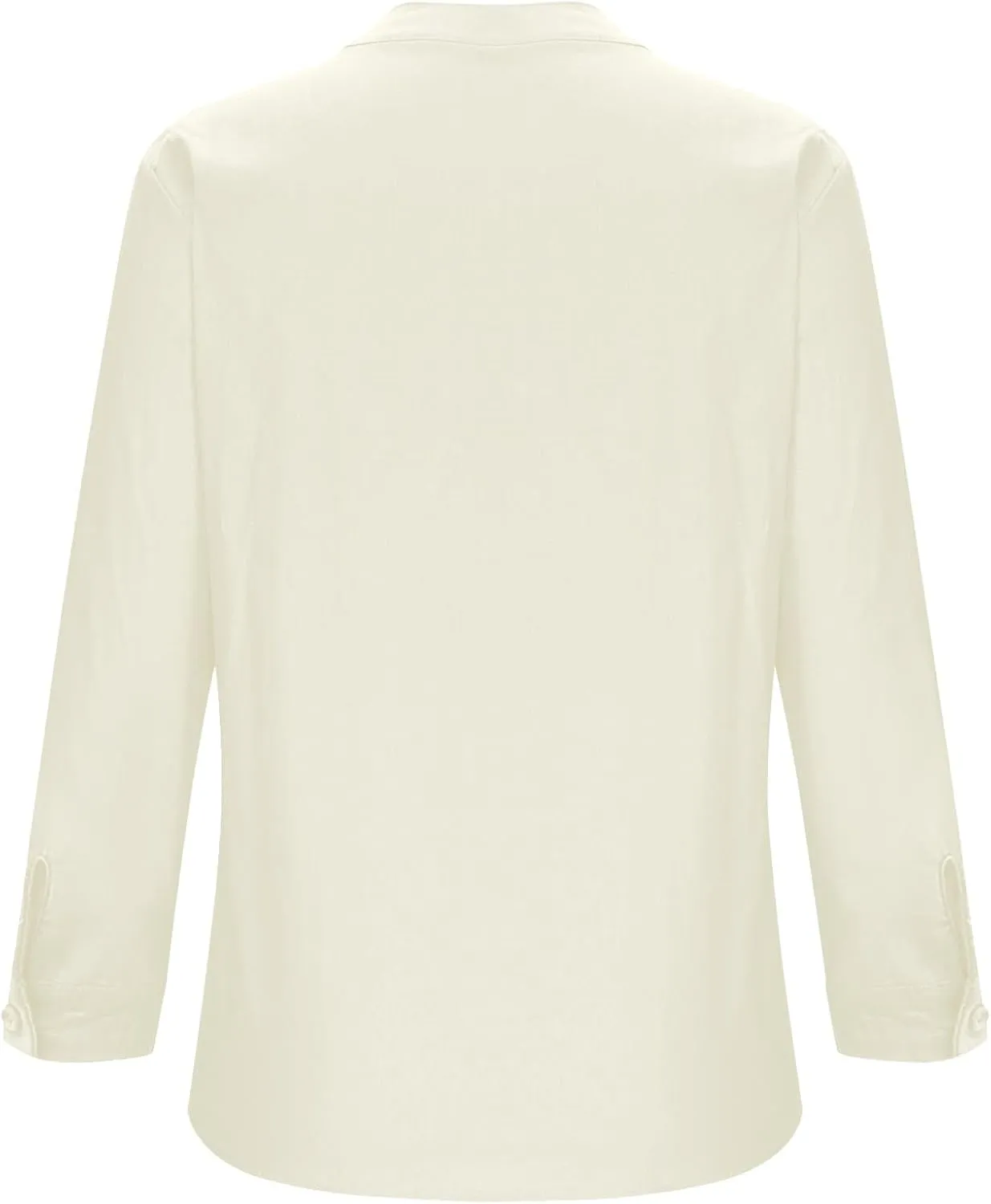 Summer Tops for Women Trendy 2025 Cotton Linen Business Shirts Long Sleeve V Neck Blouses Button Tunic Slim Outfits