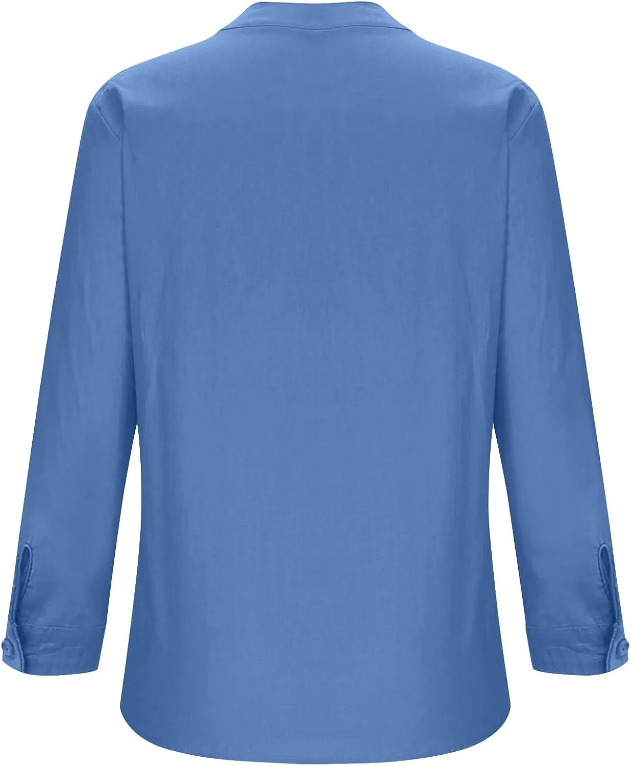 Summer Tops for Women Trendy 2025 Cotton Linen Business Shirts Long Sleeve V Neck Blouses Button Tunic Slim Outfits