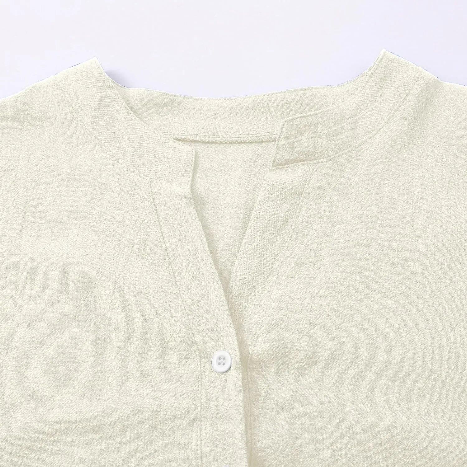 Summer Tops for Women Trendy 2025 Cotton Linen Business Shirts Long Sleeve V Neck Blouses Button Tunic Slim Outfits