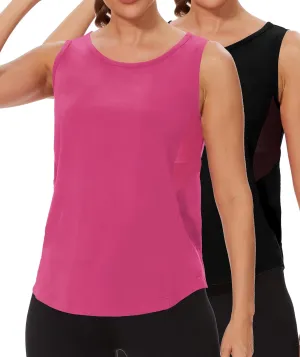 TAIPOVE Workout Tops for Women Pima Cotton Athletic Tank Top Side Mesh Summer Sleeveless Tank Top for Yoga Gym Multipack