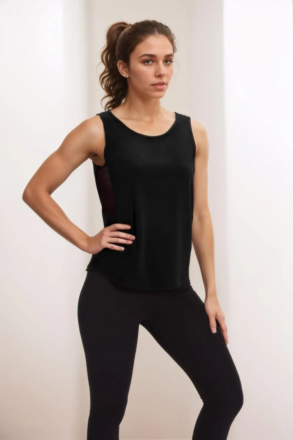TAIPOVE Workout Tops for Women Pima Cotton Athletic Tank Top Side Mesh Summer Sleeveless Tank Top for Yoga Gym Multipack