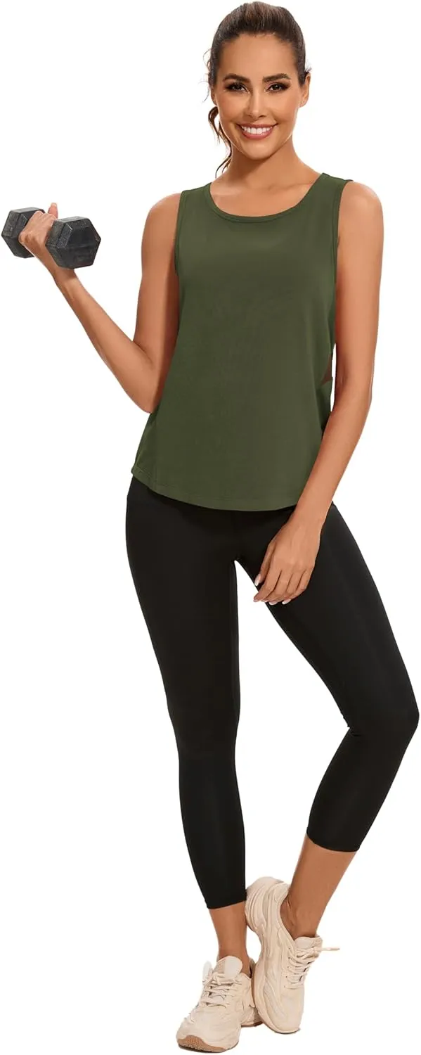 TAIPOVE Workout Tops for Women Pima Cotton Athletic Tank Top Side Mesh Summer Sleeveless Tank Top for Yoga Gym Multipack