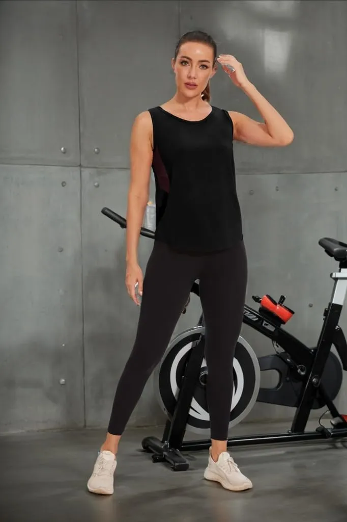 TAIPOVE Workout Tops for Women Pima Cotton Athletic Tank Top Side Mesh Summer Sleeveless Tank Top for Yoga Gym Multipack