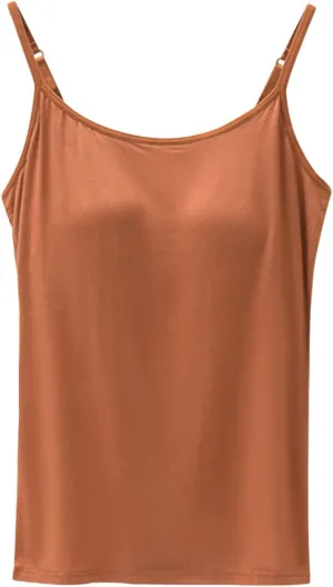 Tank Top for Women Cotton Tank Top with Built in Bra Camisole Tops wiith Padded Bra Workout Yoga Shirts