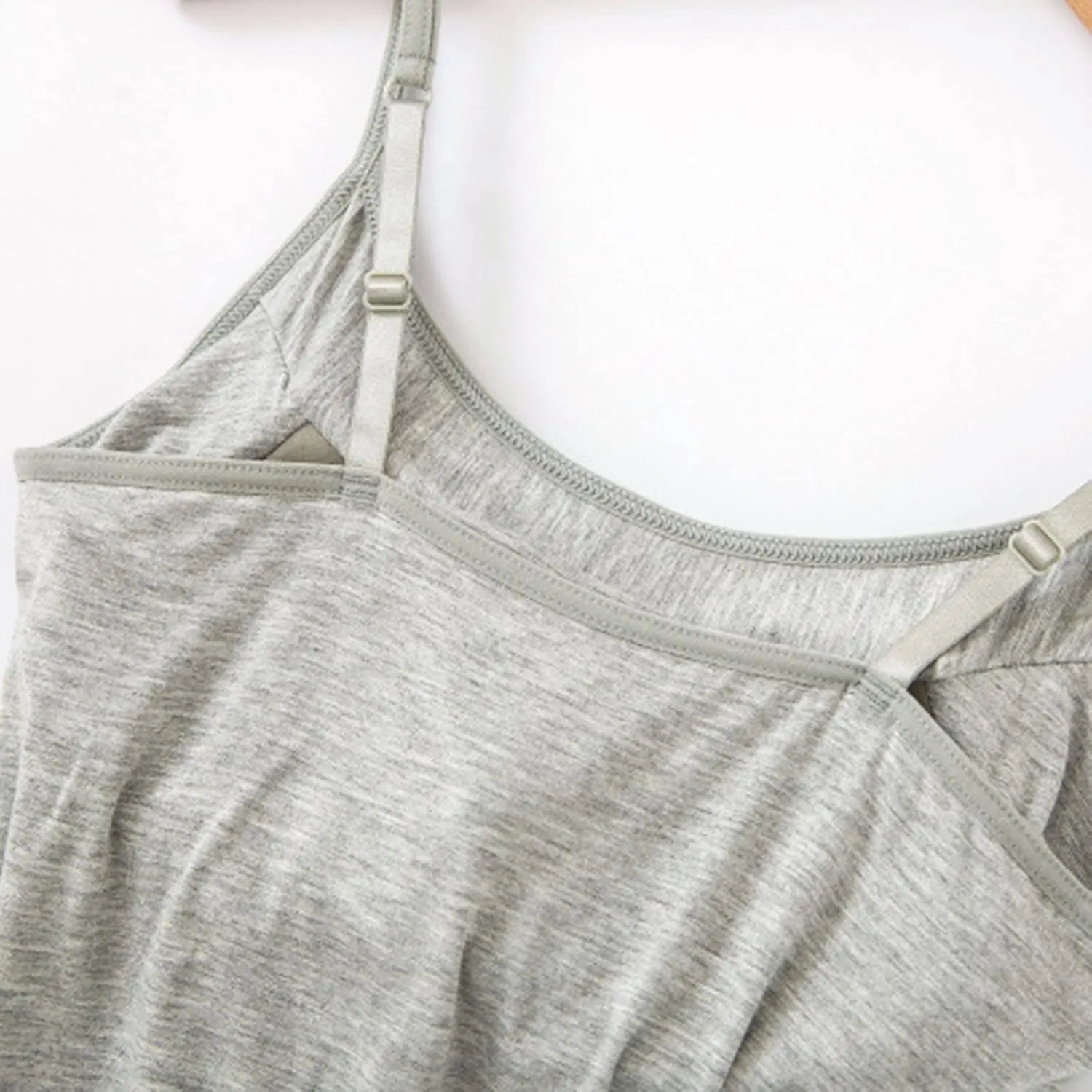 Tank Top for Women Cotton Tank Top with Built in Bra Camisole Tops wiith Padded Bra Workout Yoga Shirts