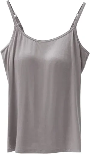 Tank Top for Women Cotton Tank Top with Built in Bra Camisole Tops wiith Padded Bra Workout Yoga Shirts