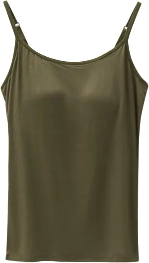 Tank Top for Women Cotton Tank Top with Built in Bra Camisole Tops wiith Padded Bra Workout Yoga Shirts