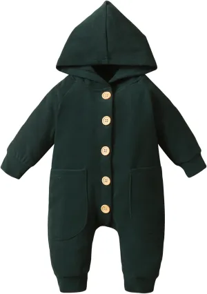 Thorn Tree Newborn Baby Girl Boy Hooded Romper Unisex Baby Knitted Jumpsuit Infant Kids Solid Outfits Baby Girl Boy Jumpsuit