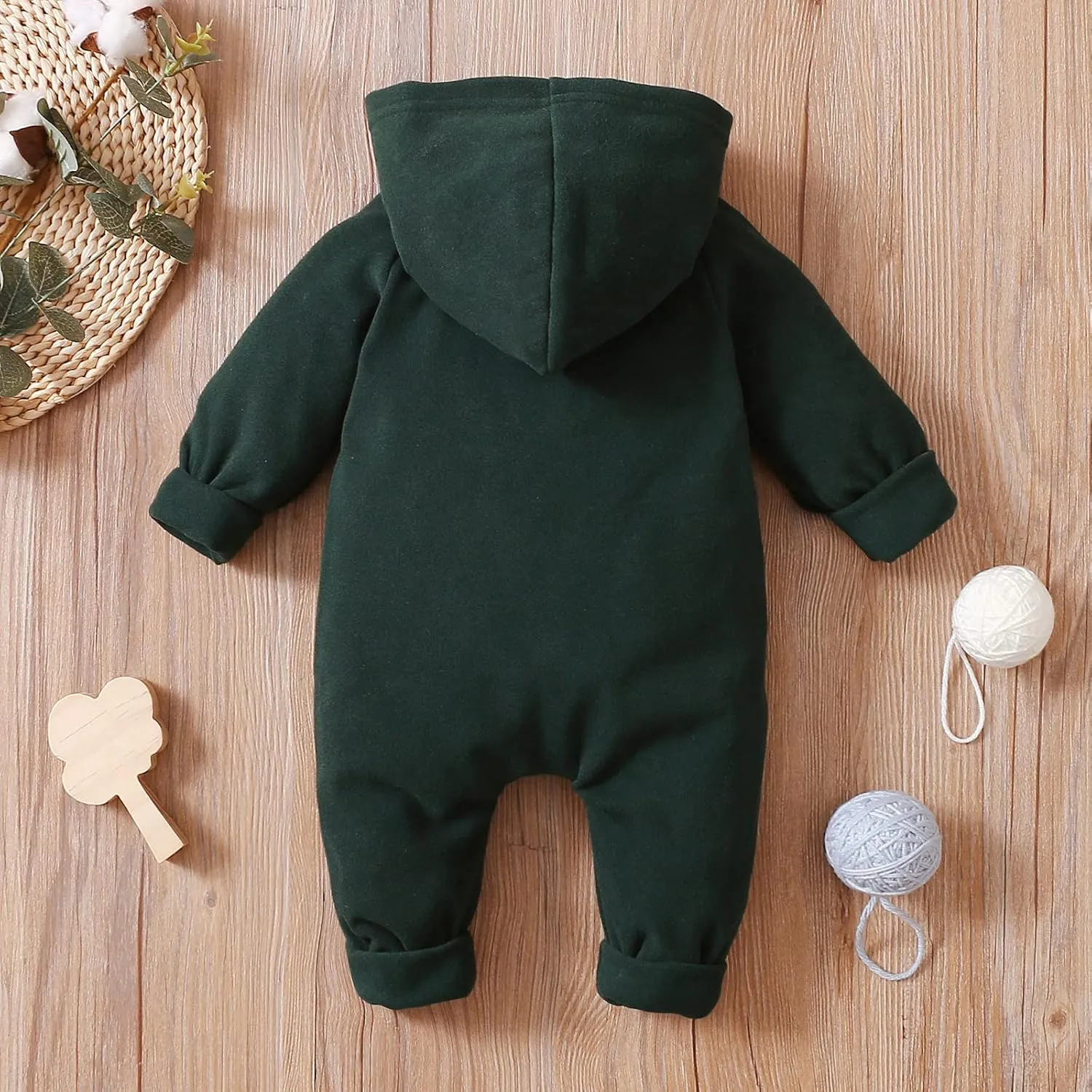 Thorn Tree Newborn Baby Girl Boy Hooded Romper Unisex Baby Knitted Jumpsuit Infant Kids Solid Outfits Baby Girl Boy Jumpsuit