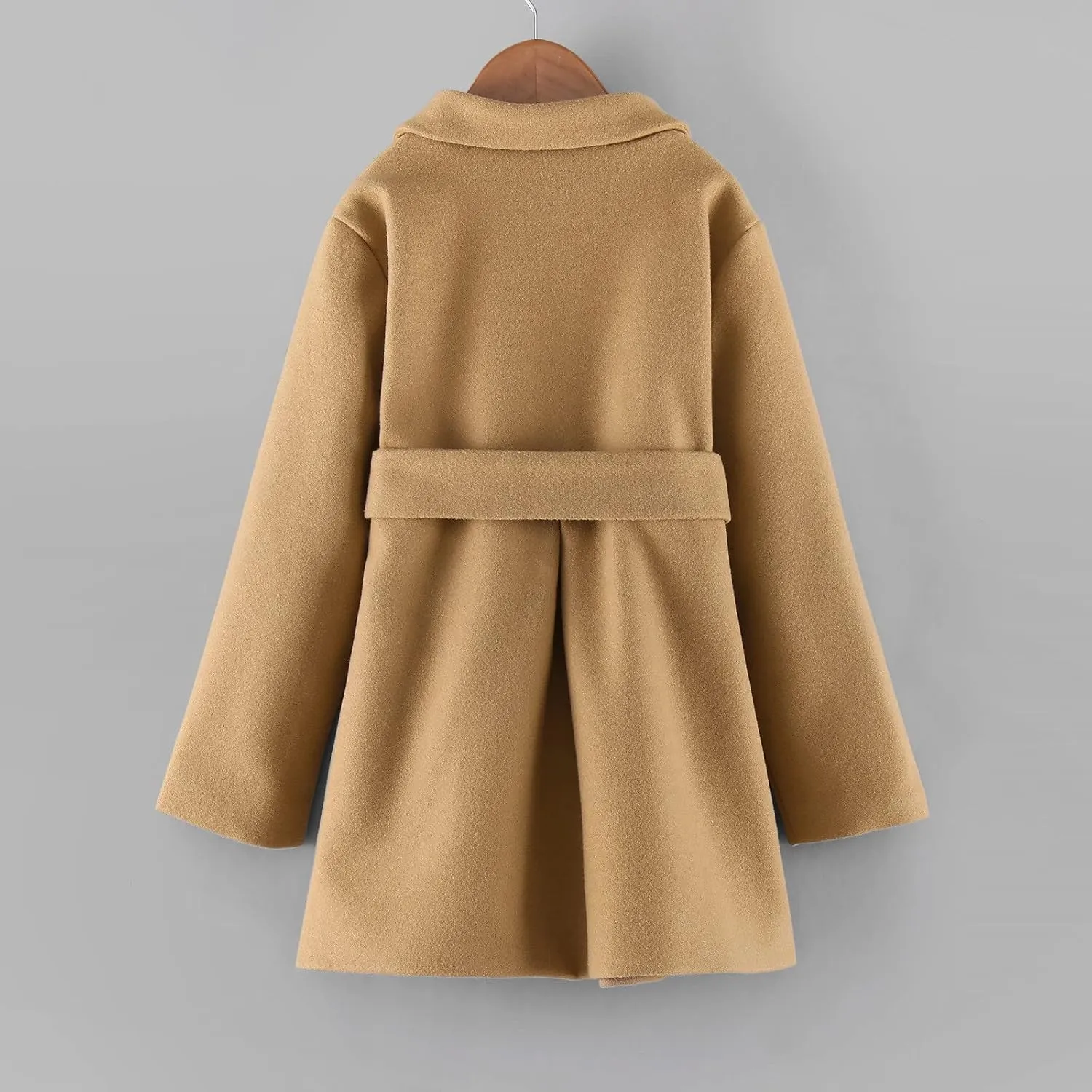 Toddler Baby Girls Classic Wool Blend Coat Winter Double Breasted Trench Coat Outwear Pea Coat Jacket